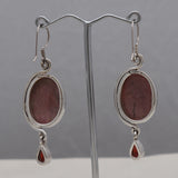 Rhodonite Silver Earrings