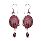 Rhodonite Silver Earrings