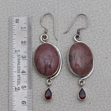 Rhodonite Silver Earrings