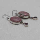 Rhodonite Silver Earrings