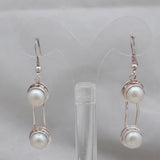 Natural Pearl Silver Earrings