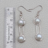 Natural Pearl Silver Earrings