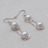 Natural Pearl Silver Earrings