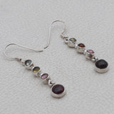 Natural Tourmaline Silver Earrings