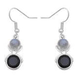 Black Onyx Silver Earrings