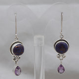 Natural Purple Turquoise Sterling Silver Earring