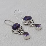 Natural Purple Turquoise Sterling Silver Earring