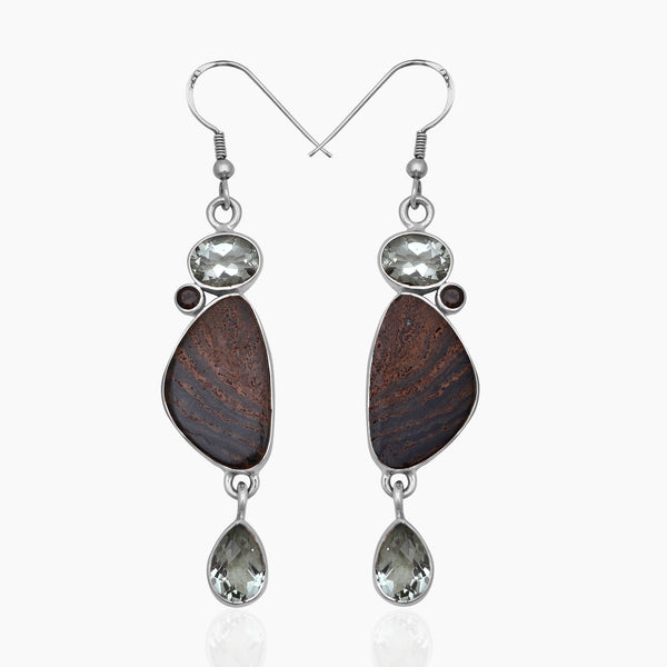 Stromatolite Silver Earrings