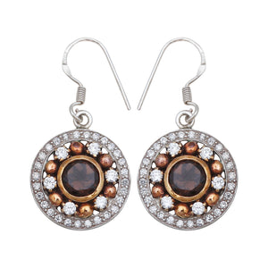 Natural Smoky Quartz Silver Earrings