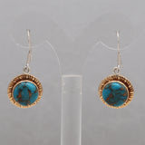 Boulder Copper Turquoise Silver Earring