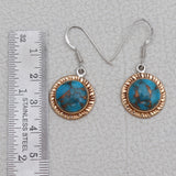 Boulder Copper Turquoise Silver Earring