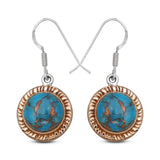 Boulder Copper Turquoise Silver Earring