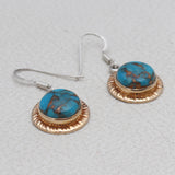 Boulder Copper Turquoise Silver Earring