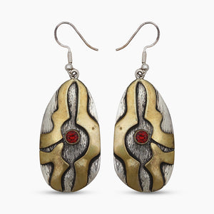 Natural Garnet Silver Earrings