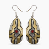 Natural Garnet Silver Earrings