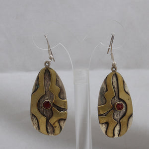 Natural Garnet Silver Earrings