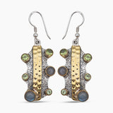 Natural Labradorite Silver Earrings