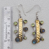 Natural Labradorite Silver Earrings