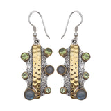 Natural Labradorite Silver Earrings