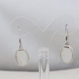 Natural Rainbow Moonstone Silver Earrings