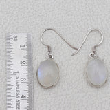 Natural Rainbow Moonstone Silver Earrings