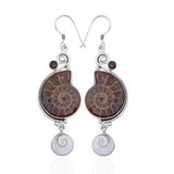 Ammonite Silver Earrings