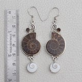 Ammonite Silver Earrings