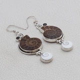 Ammonite Silver Earrings