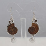 Ammonite Silver Earrings