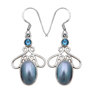 Mabe Pearl Silver Earrings