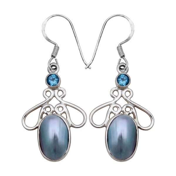 Mabe Pearl Silver Earrings