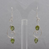 Natural Peridot Silver Earrings