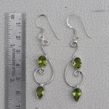 Natural Peridot Silver Earrings