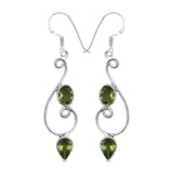 Natural Peridot Silver Earrings