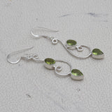 Natural Peridot Silver Earrings