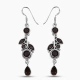 Natural Smoky Quartz Silver Earrings
