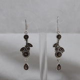 Natural Smoky Quartz Silver Earrings