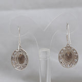 Natural Smoky Quartz Silver Earrings