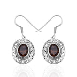 Natural Smoky Quartz Silver Earrings