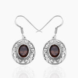 Natural Smoky Quartz Silver Earrings
