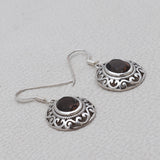 Natural Smoky Quartz Silver Earrings