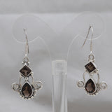 Smoky Quartz Silver Earring