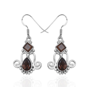 Smoky Quartz Silver Earring