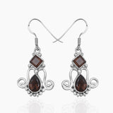 Smoky Quartz Silver Earrings