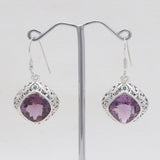 Smoky Quartz Silver Earrings