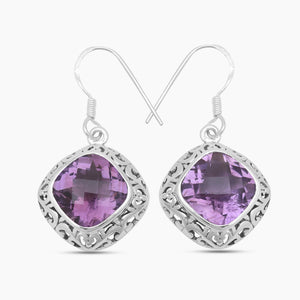 Amethyst Silver Earrings