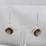 Smoky Quartz Silver Earrings