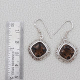 Smoky Quartz Silver Earrings