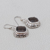 Smoky Quartz Silver Earrings