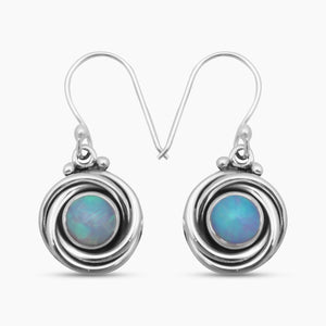 Natural Ethiopian Opal Silver Earrings